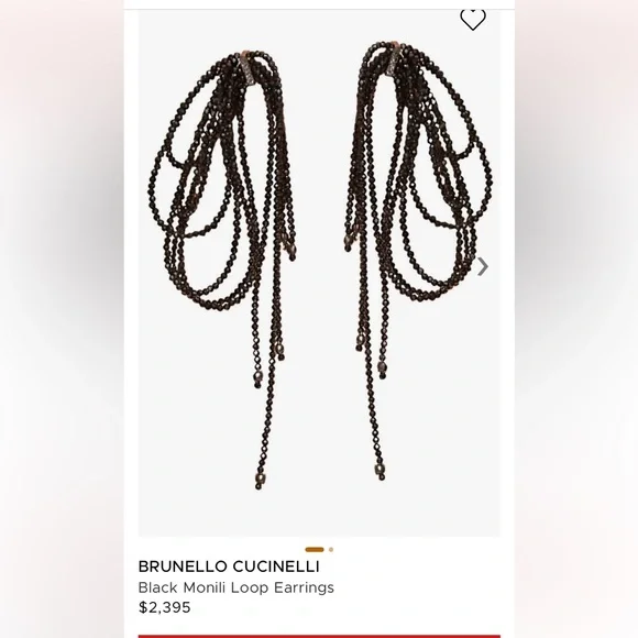 🔥❤️🔥❤️ Brunello Cucinelli Black Monili Loop Earrings 🔥❤️🔥❤️ - Picture 10 of 10